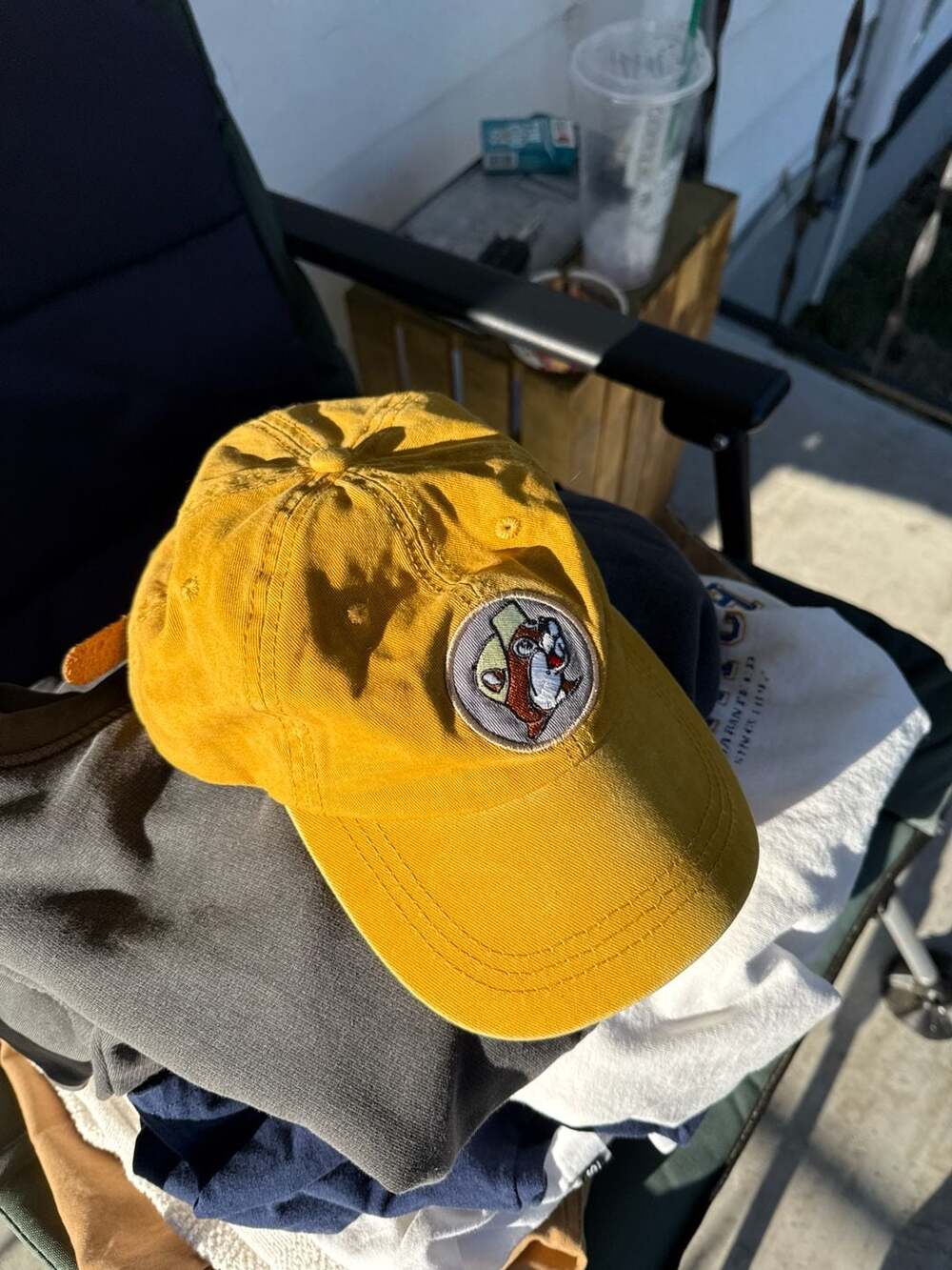 Buc-ee's Yellow Twill Dad Hat with Beaver Patch and Leather Strap